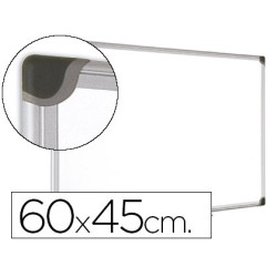 Pizarra blanca vitrificada magnética marco aluminio de  45 x 60 cm
