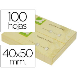  Taco de notas adhesivas  de quita y pón de 40 x 50 mm. amarillas (3 uds.)