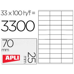 Caja Etiquetas APLI 70 x 25 mm. 100 hojas (1270)