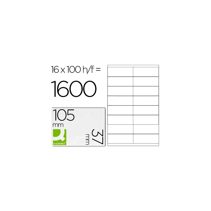 Caja de etiquetas adhesivas de 105 x 37 mm. 100 hojas