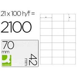 Caja de etiquetas adhesivas de 70 x 42 mm. 100 hojas