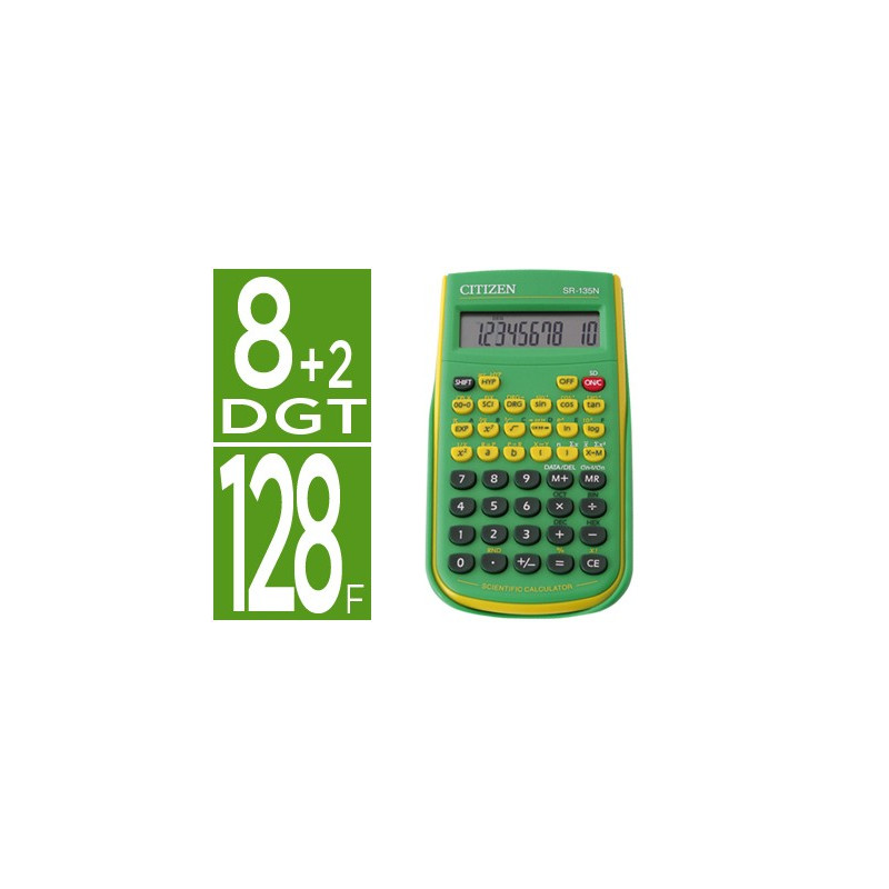 Calculadora cientifica CITIZEN SR-135F color verde