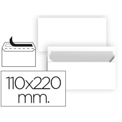   25 Sobres 110 x 220 mm. Blancos cierre Autodex