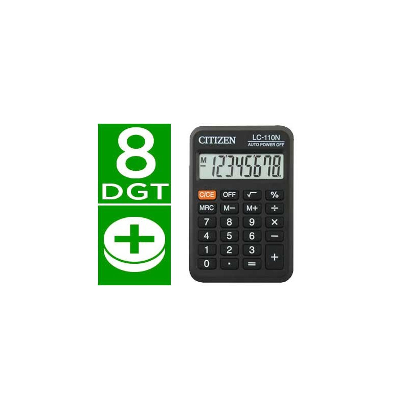 Calculadora de bolsillo Citizen LC-110N color negra
