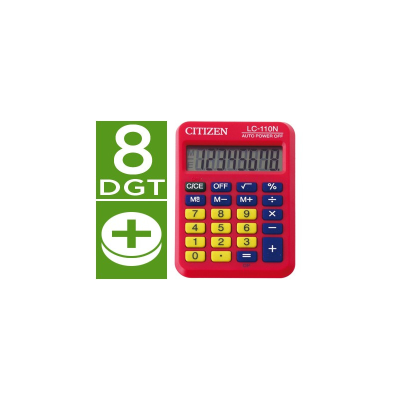 Calculadora de bolsillo Citizen LC-110N color roja