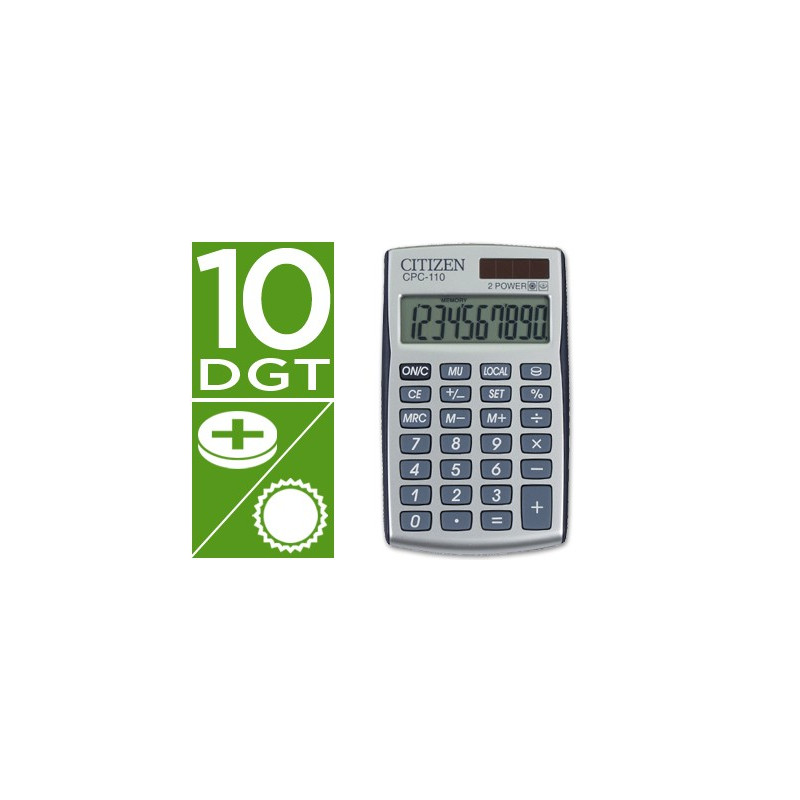 Calculadora de bolsillo Citizen CPC-110 con funda