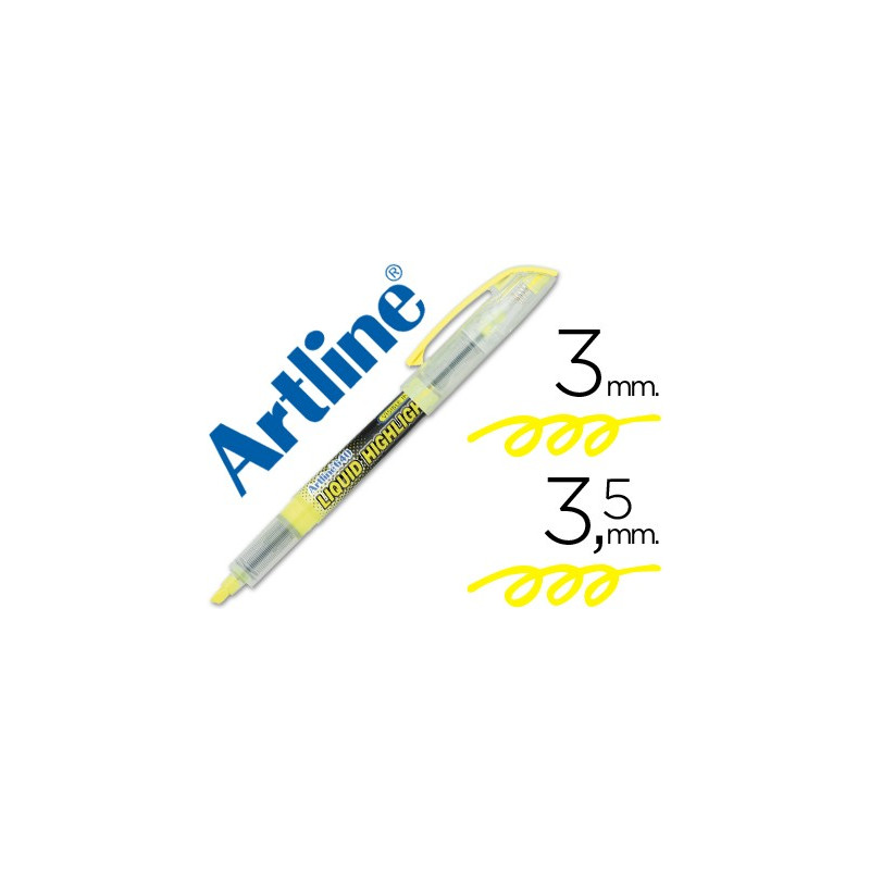 Marcador fluorescente Artline con visor de tinta amarillo