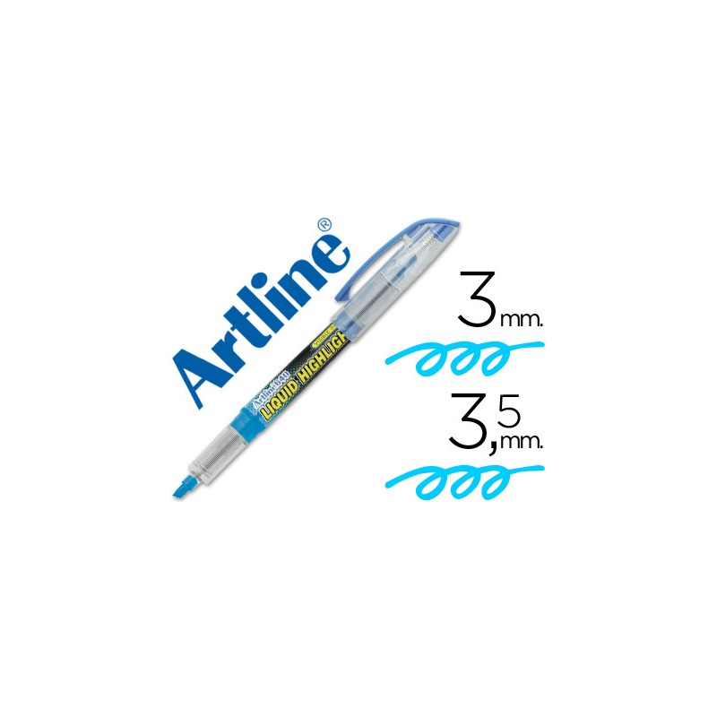Marcador fluorescente Artline con visor de tinta azul