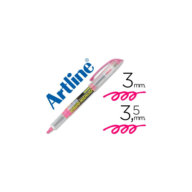 Marcador fluorescente Artline con visor de tinta rosa