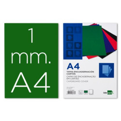 Paquete de 50 tapas A4 en cartón de 1 mm de grosor, color verde