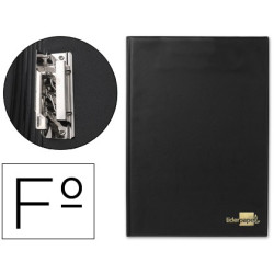 Carpeta portablock con pinza lateral y solapa, color negro