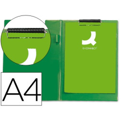 Carpeta portablock con pinza, tapa y bolsillo interior, color verde