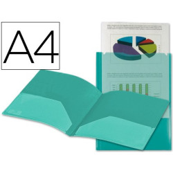 Dossier ECONOMICO con doble bolsa canguro A4 verde translúcido