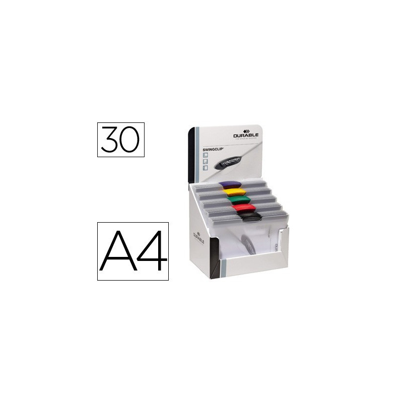 30 Dossiers con pinza Durable Swingclip colores surtidos