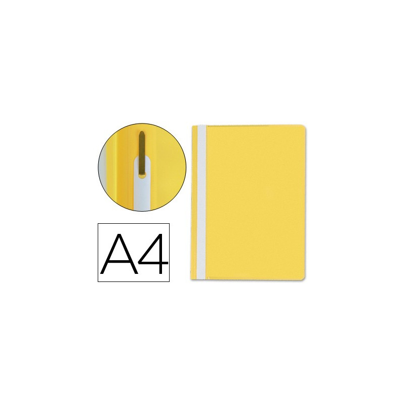 Dossiers con fastener y etiqueta para personalizar el lomo, color amarillo
