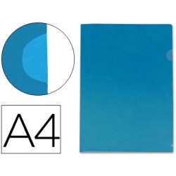 Dossier Din A4 con uñero en color azul translúcido