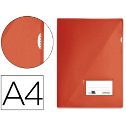 Dossiers con uñero y tarjetero A4 color rojo