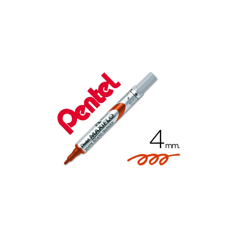 Pentel Maxiflo - Rotulador para pizarra blanca, punta redonda