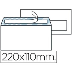  500 Sobres 110 x 220 mm. Blancos cierre Autodex ventana derecha