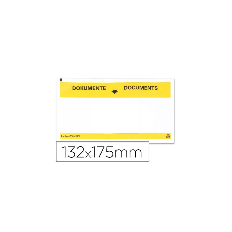 Paquete de 100 sobres autoadhesivos transparentes (165 x 122 mm)