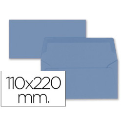Sobres de color azul de 110 x 220 mm. 9 uds.
