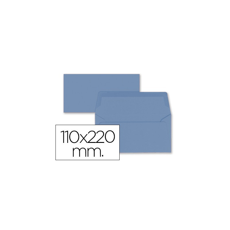 Sobres de color azul de 110 x 220 mm. 9 uds.