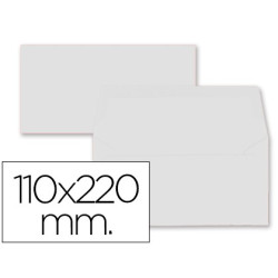 Sobres de color blanco de 110 x 220 mm. 9 uds.