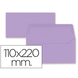 Sobres de color lila de 110 x 220 mm. 9 uds.
