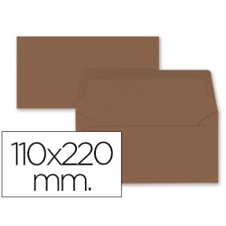 Sobres de color marrón de 110 x 220 mm. 9 uds.