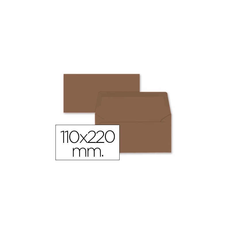 Sobres de color marrón de 110 x 220 mm. 9 uds.