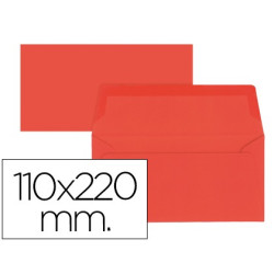 Sobres de color rojo de 110 x 220 mm. 9 uds.
