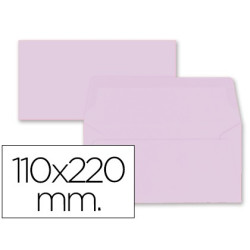 Sobres de color rosa de 110 x 220 mm. 9 uds.