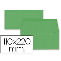 Sobres de color verde oscuro de 110 x 220 mm. 9 uds.