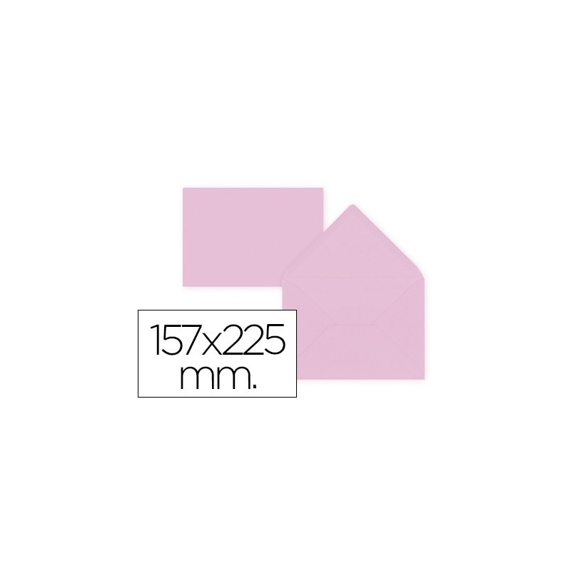 Sobres de color rosa de 157 x 225 mm. 9 uds.