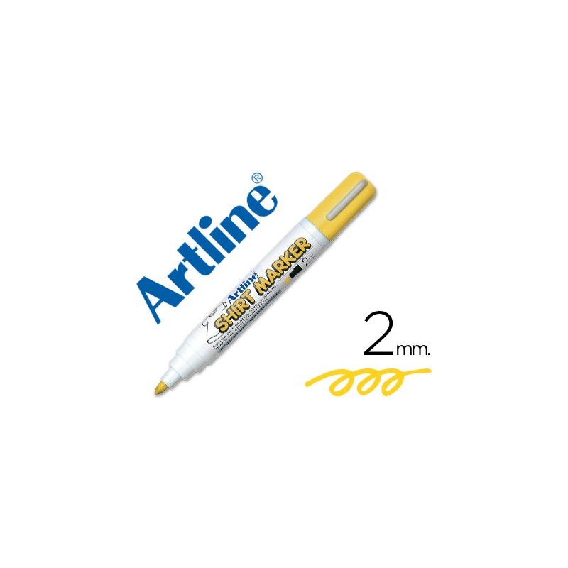 Rotulador Artline para uso en camisetas amarillo