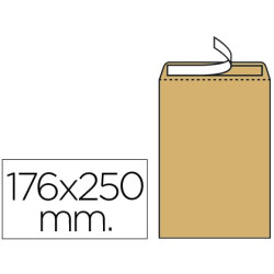     500 Bolsas AUTODEX 176x250 mm. papel kraft marrón