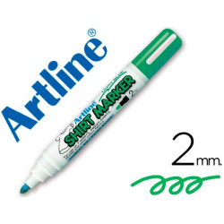 Rotulador Artline para uso en camisetas verde fluor