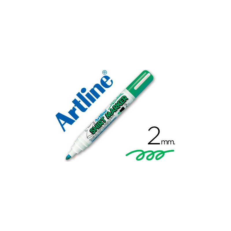 Rotulador Artline para uso en camisetas verde fluor