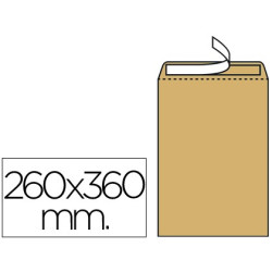 250 Bolsas Folio Prolongado 260 x 360 mm. color Kraft marrón