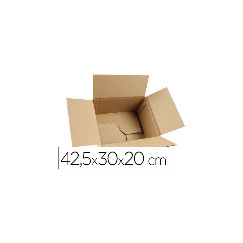 5 Cajas de cartón con fondo automontable de 425 X 300 X 200 mm.
