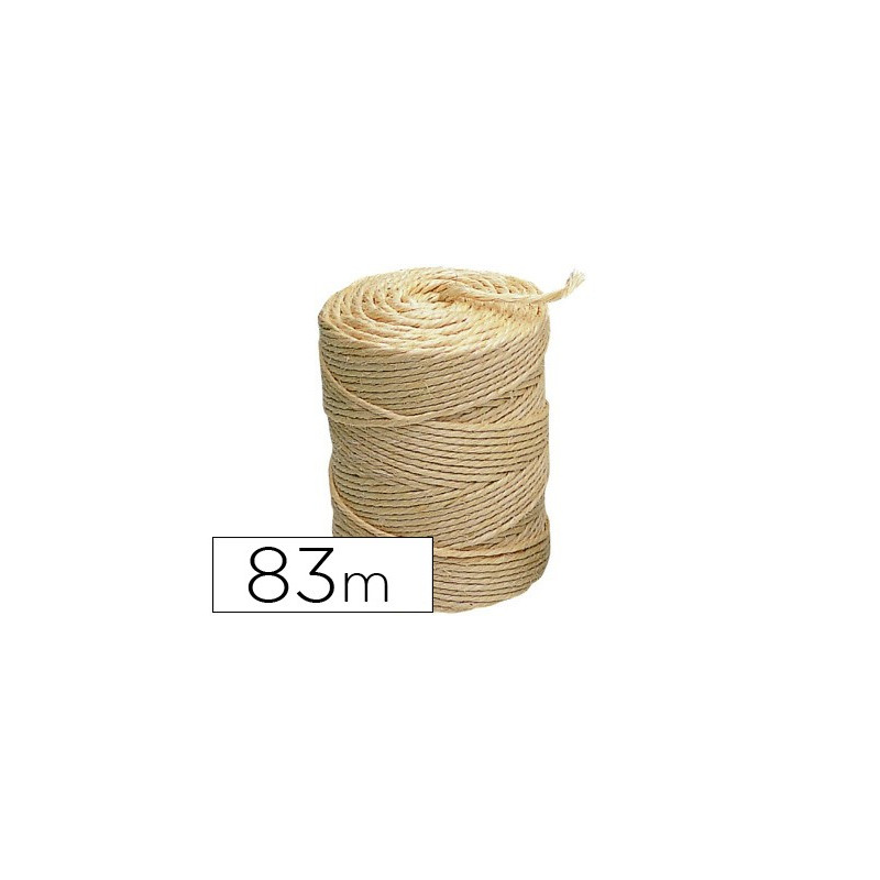 Rollo de 1/2 kg de cuerda sisal 3 cabos, color crudo