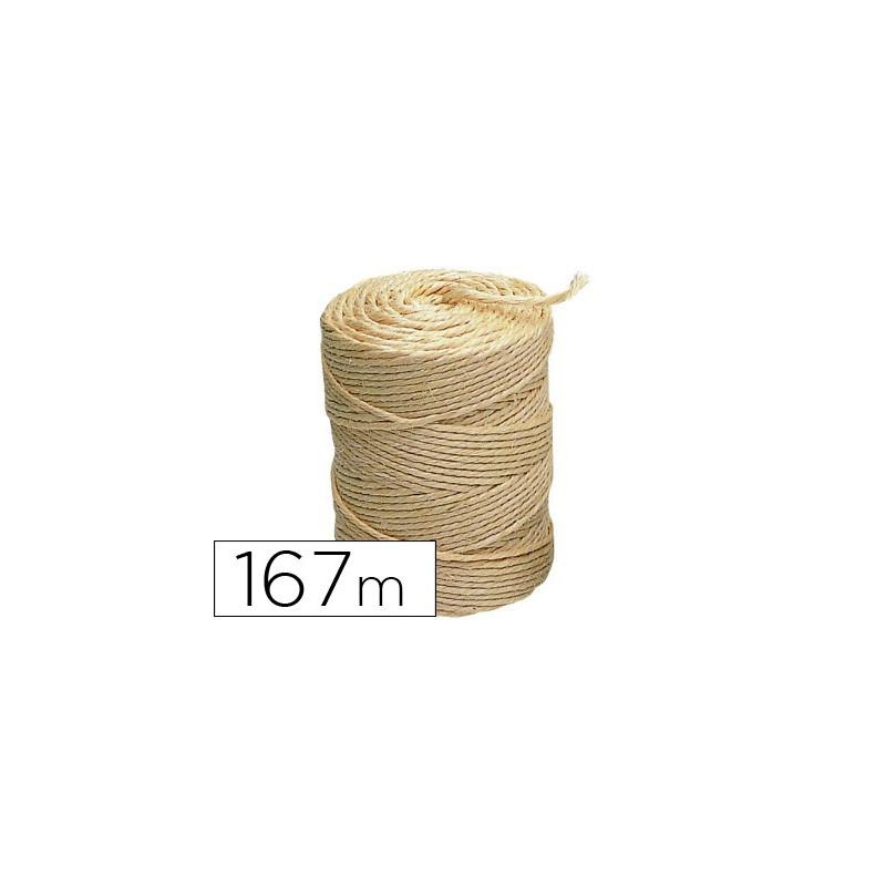 Rollo de 1 kg de cuerda sisal 3 cabos, color crudo