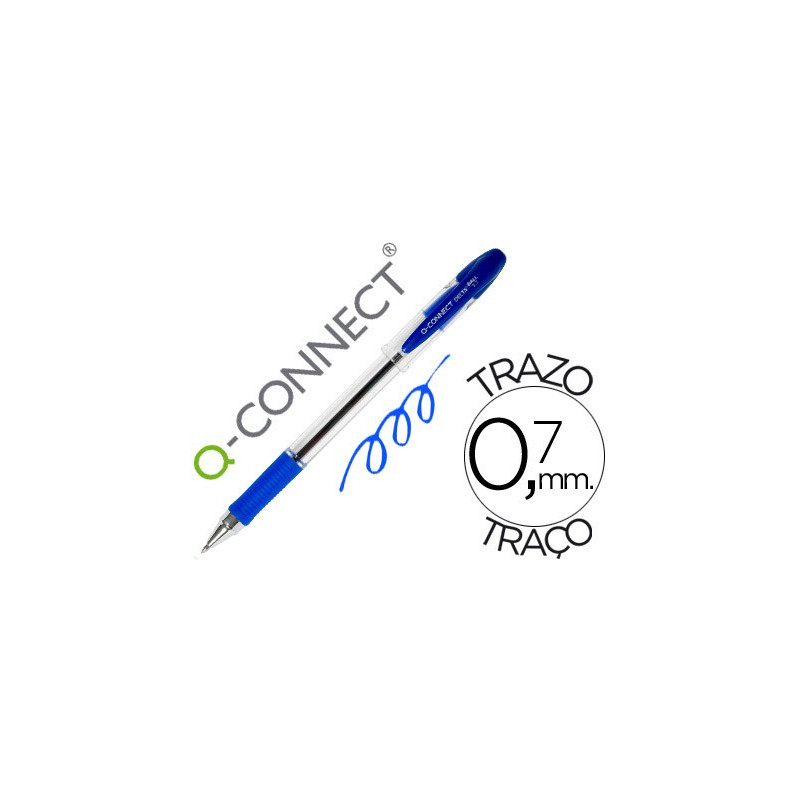 Bolígrafo Q-Connect cristal azul