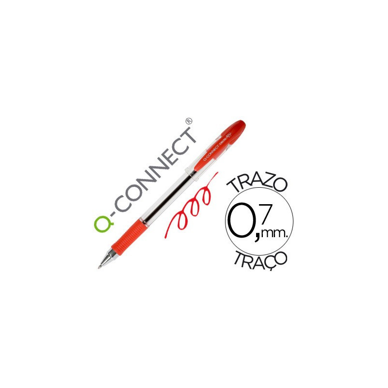 Bolígrafo Q-Connect cristal rojo