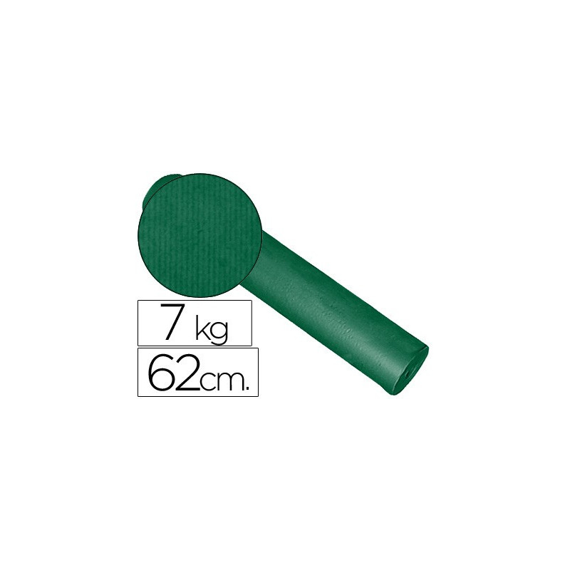Bobina de papel verde para portarollos de mostrador de 62 cm de ancho