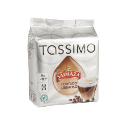 Café en cápsulas monodosis Tassimo Saimaza cortado