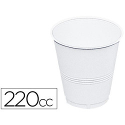 Paquete de 100 vasos blancos para agua de 220 cl.