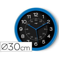 Reloj de pared analógico con un diseño muy chic en color azul