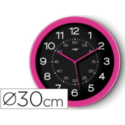 Reloj de pared analógico con un diseño muy chic en color rosa
