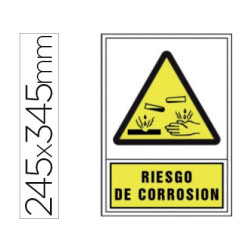 Señal de RIESGO DE CORROSIÓN ( 245 x 345 mm )